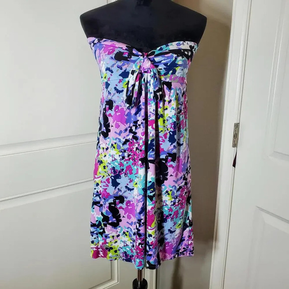 NWOT Boutique Multicolor Strapless Dress Women's Size S/M - Picture 6 of 12